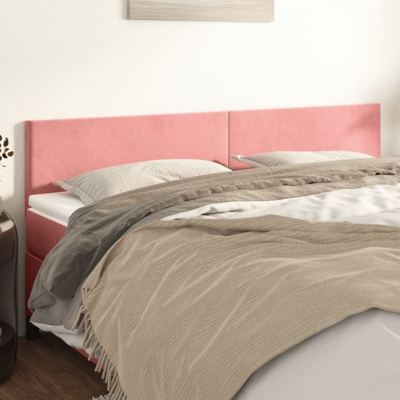 vidaXL Testiere 2 pz Rosa 100x5x78/88 cm in Velluto vidaXL Testiere 2 pz Rosa 100x5x78/88 cm in Velluto