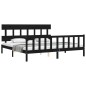 vidaXL Giroletto con Testiera Nero Super King Size Legno Massello vidaXL Giroletto con Testiera Nero Super King Size Legno Massello
