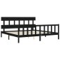 vidaXL Giroletto con Testiera Nero Super King Size Legno Massello vidaXL Giroletto con Testiera Nero Super King Size Legno Massello