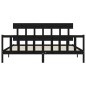 vidaXL Giroletto con Testiera Nero Super King Size Legno Massello vidaXL Giroletto con Testiera Nero Super King Size Legno Massello