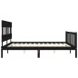vidaXL Giroletto con Testiera Nero Super King Size Legno Massello vidaXL Giroletto con Testiera Nero Super King Size Legno Massello