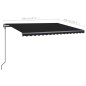 Tenda da Sole Retrattile Manuale con Pali 4x3 m Antracite Tenda da Sole Retrattile Manuale con Pali 4x3 m Antracite