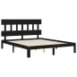 Giroletto con Testiera Nero 5FT King Size in Legno Massello Giroletto con Testiera Nero 5FT King Size in Legno Massello