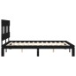 Giroletto con Testiera Nero 5FT King Size in Legno Massello Giroletto con Testiera Nero 5FT King Size in Legno Massello