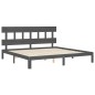 Giroletto con Testiera Grigio 6FT Super King in Legno Massello Giroletto con Testiera Grigio 6FT Super King in Legno Massello