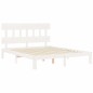 Giroletto con Testiera Bianco 160x200 cm Legno Massello Giroletto con Testiera Bianco 160x200 cm Legno Massello