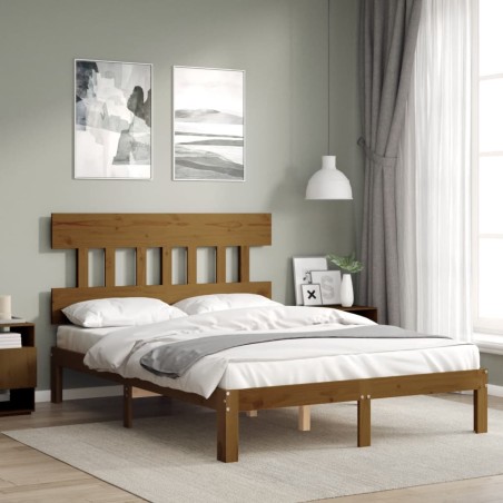 Giroletto con Testiera Miele 140x190 cm in Legno Massello