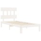 Giroletto con Testiera Bianco 90x200 cm in Legno Massello Giroletto con Testiera Bianco 90x200 cm in Legno Massello