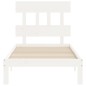 Giroletto con Testiera Bianco 90x200 cm in Legno Massello Giroletto con Testiera Bianco 90x200 cm in Legno Massello