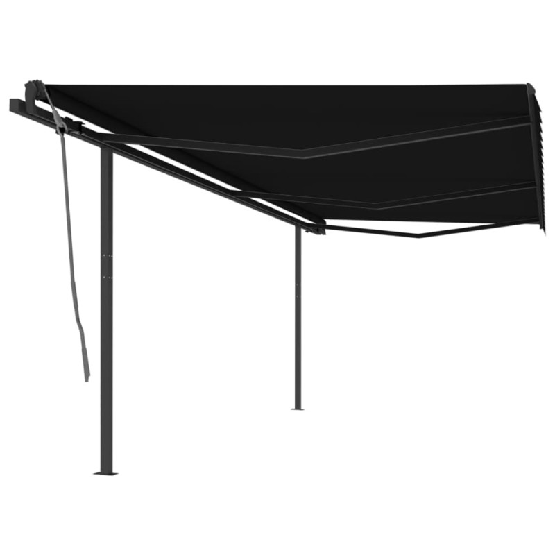 Tenda da Sole Retrattile Automatica con Pali 6x3 m Antracite Tenda da Sole Retrattile Automatica con Pali 6x3 m Antracite