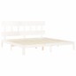 vidaXL Giroletto Testiera Bianco Super King Size in Legno Massello