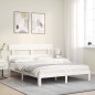 Giroletto con Testiera Bianco 5FT King Size in Legno Massello Giroletto con Testiera Bianco 5FT King Size in Legno Massello