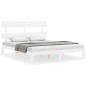 Giroletto con Testiera Bianco 5FT King Size in Legno Massello Giroletto con Testiera Bianco 5FT King Size in Legno Massello