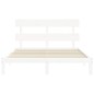 Giroletto con Testiera Bianco 5FT King Size in Legno Massello Giroletto con Testiera Bianco 5FT King Size in Legno Massello