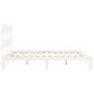 Giroletto con Testiera Bianco 5FT King Size in Legno Massello Giroletto con Testiera Bianco 5FT King Size in Legno Massello