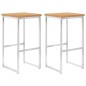 Sgabelli da Bar 2 pz in Legno Massello di Teak e Acciaio Inox Sgabelli da Bar 2 pz in Legno Massello di Teak e Acciaio Inox