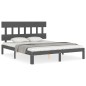 Giroletto con Testiera Grigio 5FT King Size in Legno Massello Giroletto con Testiera Grigio 5FT King Size in Legno Massello
