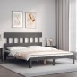 Giroletto con Testiera Grigio 5FT King Size in Legno Massello Giroletto con Testiera Grigio 5FT King Size in Legno Massello