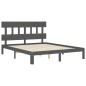 Giroletto con Testiera Grigio 5FT King Size in Legno Massello Giroletto con Testiera Grigio 5FT King Size in Legno Massello