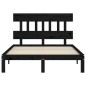 Giroletto con Testiera Nero 4FT Small Double in Legno Massello Giroletto con Testiera Nero 4FT Small Double in Legno Massello