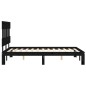 Giroletto con Testiera Nero 4FT Small Double in Legno Massello Giroletto con Testiera Nero 4FT Small Double in Legno Massello