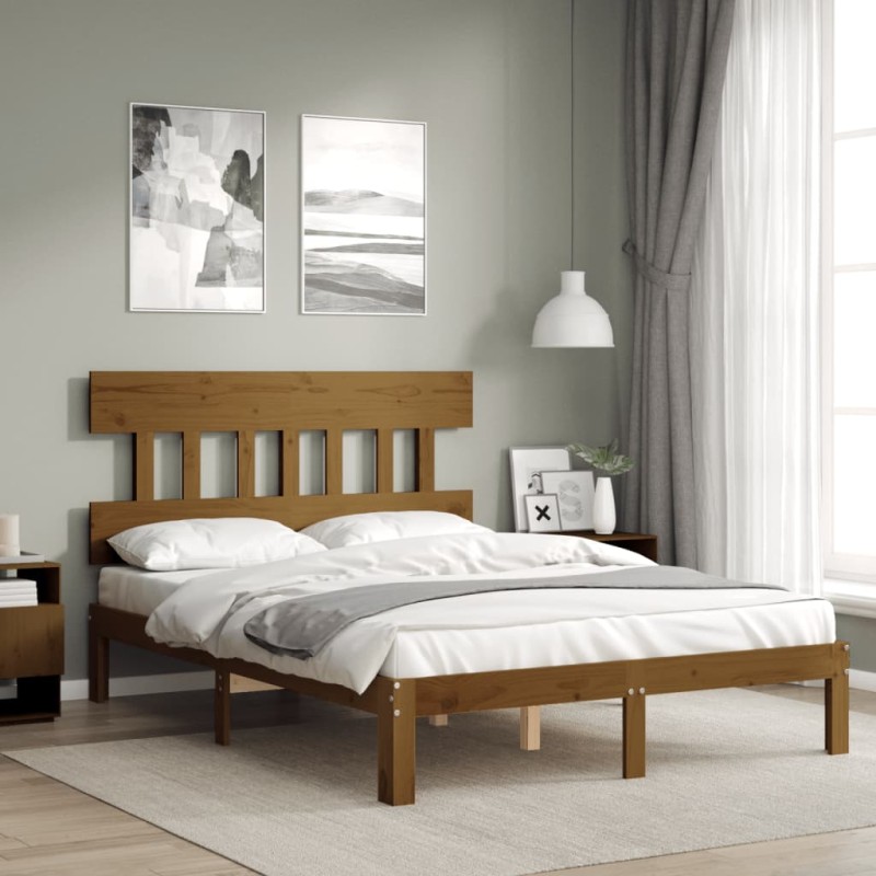 Giroletto con Testiera Miele 4FT6 Double in Legno Massello Giroletto con Testiera Miele 4FT6 Double in Legno Massello
