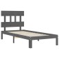 Giroletto con Testiera Grigio 100x200 cm in Legno Massello