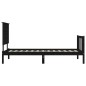 Giroletto con Testiera Nero 3FT Single in Legno Massello Giroletto con Testiera Nero 3FT Single in Legno Massello