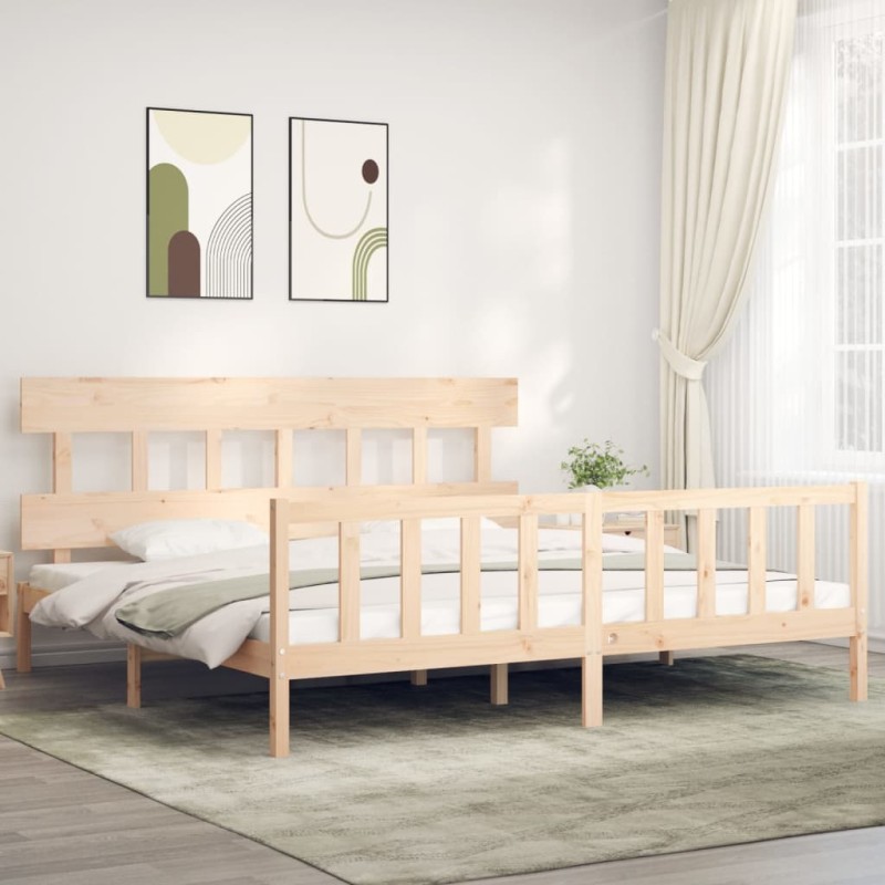 Giroletto con Testiera 6FT Super King in Legno Massello
