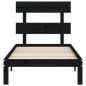 Giroletto con Testiera Nero 2FT6 Small Single in Legno Massello Giroletto con Testiera Nero 2FT6 Small Single in Legno Massello