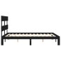 Giroletto con Testiera Nero 5FT King Size in Legno Massello Giroletto con Testiera Nero 5FT King Size in Legno Massello