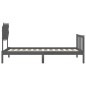 Giroletto con Testiera Grigio 100x200 cm in Legno Massello