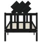 vidaXL Giroletto con Testiera Nero Small Single in Legno Massello vidaXL Giroletto con Testiera Nero Small Single in Legno Massello