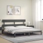 Giroletto con Testiera Grigio 6FT Super King in Legno Massello Giroletto con Testiera Grigio 6FT Super King in Legno Massello