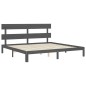 Giroletto con Testiera Grigio 6FT Super King in Legno Massello Giroletto con Testiera Grigio 6FT Super King in Legno Massello