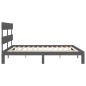 Giroletto con Testiera Grigio 6FT Super King in Legno Massello Giroletto con Testiera Grigio 6FT Super King in Legno Massello
