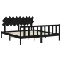 vidaXL Giroletto con Testiera Nero Super King Size Legno Massello vidaXL Giroletto con Testiera Nero Super King Size Legno Massello