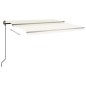 Tenda da Sole Retrattile Automatica con Pali 4x3 m Crema Tenda da Sole Retrattile Automatica con Pali 4x3 m Crema