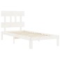 Giroletto con Testiera Bianco 100x200 cm in Legno Massello Giroletto con Testiera Bianco 100x200 cm in Legno Massello