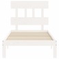 Giroletto con Testiera Bianco 100x200 cm in Legno Massello Giroletto con Testiera Bianco 100x200 cm in Legno Massello