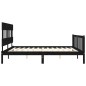 Giroletto con Testiera Nero 200x200 cm in Legno Massello Giroletto con Testiera Nero 200x200 cm in Legno Massello