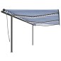 vidaXL Tenda Automatica con Sensore Vento e LED 6x3 m Blu Bianca vidaXL Tenda Automatica con Sensore Vento e LED 6x3 m Blu Bianca