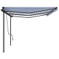 vidaXL Tenda Automatica con Sensore Vento e LED 6x3 m Blu Bianca vidaXL Tenda Automatica con Sensore Vento e LED 6x3 m Blu Bianca