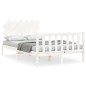 Giroletto con Testiera Bianco 4FT6 Double in Legno Massello Giroletto con Testiera Bianco 4FT6 Double in Legno Massello