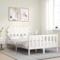 Giroletto con Testiera Bianco 4FT6 Double in Legno Massello Giroletto con Testiera Bianco 4FT6 Double in Legno Massello