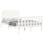 Giroletto con Testiera Bianco 4FT6 Double in Legno Massello Giroletto con Testiera Bianco 4FT6 Double in Legno Massello
