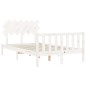 Giroletto con Testiera Bianco 4FT6 Double in Legno Massello Giroletto con Testiera Bianco 4FT6 Double in Legno Massello