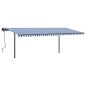 vidaXL Tenda Automatica con Sensore Vento e LED 6x3 m Blu Bianca vidaXL Tenda Automatica con Sensore Vento e LED 6x3 m Blu Bianca
