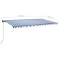vidaXL Tenda Automatica con Sensore Vento e LED 6x3 m Blu Bianca vidaXL Tenda Automatica con Sensore Vento e LED 6x3 m Blu Bianca
