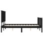 Giroletto con Testiera Nero 140x190 cm in Legno Massello Giroletto con Testiera Nero 140x190 cm in Legno Massello
